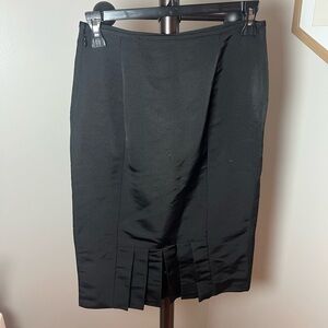 VTG 80s Couture Melinda Eng 100% Silk Black Formal Cocktail Pencil Skirt Size 4